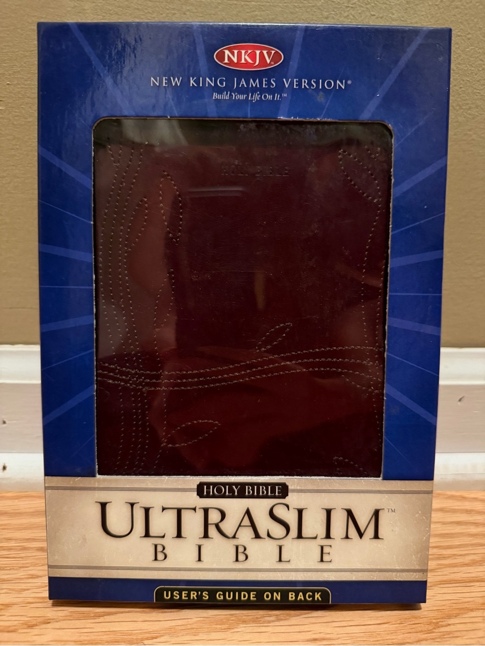 NKJV New King James Version UltraSlim Holy Bible in Burgundy Cover by Nelson